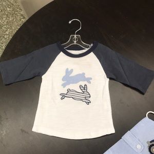 Mud Pie 12-18 month bunny raglan shirts NWT Easter